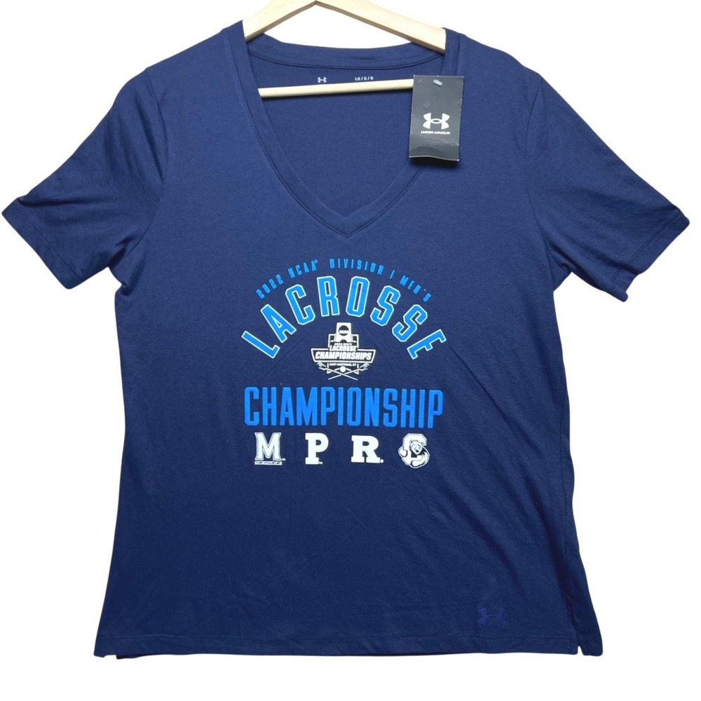 Under Armour Lacrosse T Shirt NWT Blue NCAA Championship 2022 Womens LG